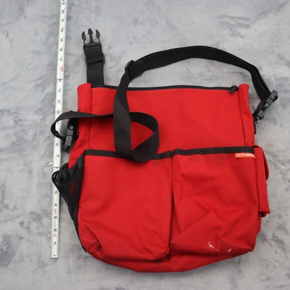 Skip Hop Bag Duo Delux Diaper Baby Unisex Gender Neutral Messenger Red Black - Picture 1 of 15